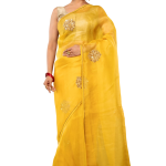 Yellow Antique Flower Organza Saree | All Over Antique Butta Work | Jaipurio Designer Collection